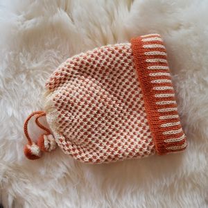 Vintage 1960 Orange Creamsicle Reversible Beanie